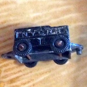 Vtg NYCRR Barclay Slush Cast Metal Toy Train Car.